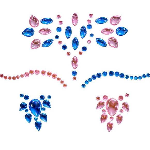 Lot of TWO (2) Lottie London NEW face gems kits - pink and blue - Picture 3 of 8